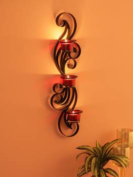 Home Sparkle Home Sparkle Long Vertical Wall Sconce Iron Tealight