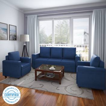 Flipkart Perfect Homes Canterbury Fabric 3 1 1 Blue Sofa Set Price In India Buy Flipkart Perfect Homes Canterbury Fabric 3 1 1 Blue Sofa Set Online At Flipkart Com