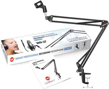 Wright Wr 37 Professional Microphone Stand For Dynamic Condenser Mic Extra Long 60 X 52cm Endurance Upto 2 5 Kgs Microphone Stand Price In India Buy Wright Wr 37 Professional Microphone Stand