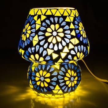 Devbeads Blue Yellow Decorative Glass Mosaic Table Lamp 17cm Night Lamp Price In India Buy Devbeads Blue Yellow Decorative Glass Mosaic Table Lamp 17cm Night Lamp Online At Flipkart Com