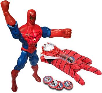 Indusbay Spiderman Gloves With Disc Launcher And Spiderman Action