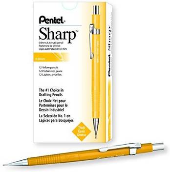 Generic Pentel Sharp Automatic Pencil 0 9mm Lead Size Yellow
