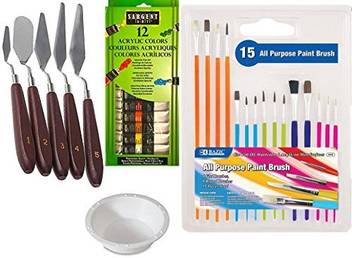 Ayb Products Paint Set With 12 Color Acrylic Paints For Painting