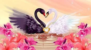 Onehippo 5d Diy Crafts Couples Swan Diamond Painting Cross Stitch