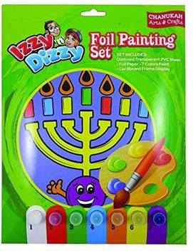 Izzy N Dizzy Chanukah Foil Painting Kit With Outlined Pvc Sheet