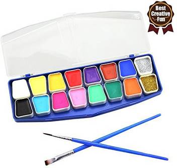 Buluri Face Paint Body Painting Kits Non Toxic 16 Color Palette
