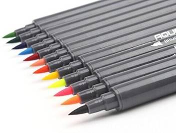Hyconcam Dual Tip Brush Watercolour Calligraphy Pen With Fineliner Pens For Manga Colouring Books Adults Set Of 12 Dual Tip Brush Watercolour Calligraphy Pen With Fineliner Pens For Manga Colouring