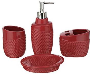 Shrih 4 Piece Ceramic Bathroom Accessories Red Ceramic Bathroom Set Price In India Buy Shrih 4 Piece Ceramic Bathroom Accessories Red Ceramic Bathroom Set Online At Flipkart Com