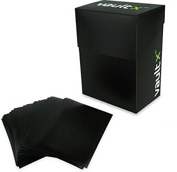 Vault X Deck Box And 100 Black Card Sleeves Medium Size