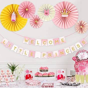 Unomor Baby Shower Decorations Welcome Little Princess Banner