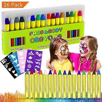 Buluri Face Paint 16 Colors Body Painting Kits For Kids Safe And