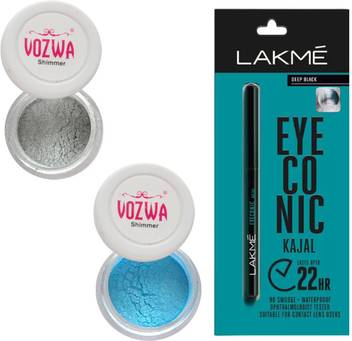 Vozwa Silver Blue Eyeshadow Shimmer Powder And Lakme Eyeconic Kajal Pencil Price In India Buy Vozwa Silver Blue Eyeshadow Shimmer Powder And Lakme Eyeconic Kajal Pencil Online At Flipkart Com Lakme eyeconic kajal is water proof. flipkart