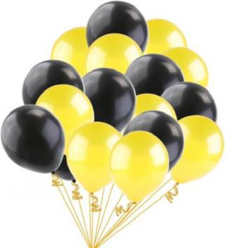 Flipkart Com Teple Solid Yellow Black Metallic Balloons For