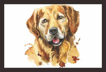 Mad Masters Mad Masters Cute Dog Watercolor Golden Retriever 1
