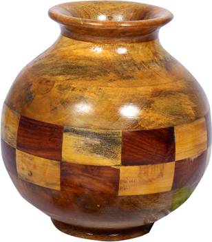 Phirkcraft Wooden Flower Pot Matka Wooden Vase Price In India