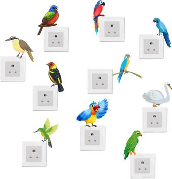 Happy Walls Colorful Parrots Switchboard Stickers Price In India