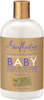 sheamoisture manuka honey & provence lavender baby nighttime soothing shampoo & bath milk