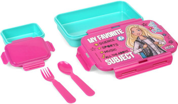 pink and blue lunch box