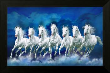 1 Art Of Creations Vastu Seven Running Horses Uv Textured Framed
