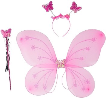 Arvel pink set of 3 butterfly dress for 