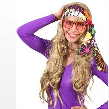 Net Toys 70s 60s Hippie Flower Power Hairband Head Band Hair Peace