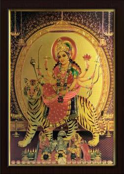 Ganpati Export Goldan Durga Mata Metal Mix Print Painting Digital