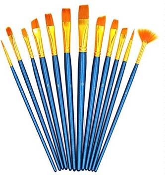 Generic Paint Brush Set Acrylic 12 Pieces Professional Paint