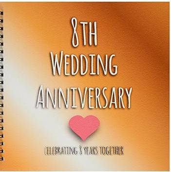 3drose Llc Db 154439 2 Memory Book 12 By 12 Inch 8th Wedding Anniversary Gift Bronze Celebrating 8 Years Together Eighth Anniversari Llc Db 154439 2 Memory Book 12 By 12 Inch 8th Wedding Anniversary