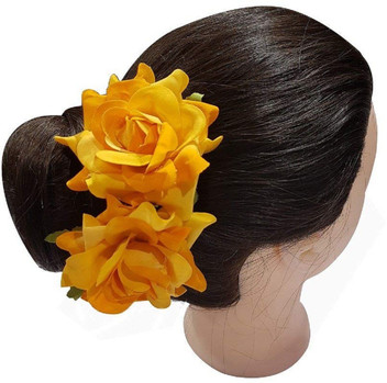 yellow flower hair pins