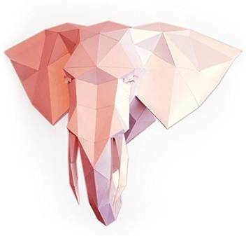 Generic Polymustache Elephant 3d Puzzle Or 3d Paper Elephant Wall