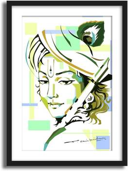 ArtCentral Spiritual Series Lord Krishna Modern Art Painting (Without  Glass) Black Frame With Border Art Print Digital Reprint 21 inch x 15 inch  Painting Price in India - Buy ArtCentral Spiritual Series