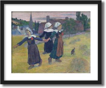 Artcentral Breton Girls Dancing Pont Aven 18 Painting By Paul Gauguin Without Glass Black Frame With Border Art Print Digital Reprint 19 Inch X 15 Inch Painting Price In India Buy Artcentral