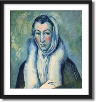 Artcentral Woman With An Ermine After El Greco 1885 86 Painting By Paul Cezanne Without Glass Black Frame With Border Art Print Digital Reprint 18 Inch X 18 Inch Painting Price In India