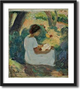 Artcentral Young Woman Reading Under The Tree Painting By Henri
