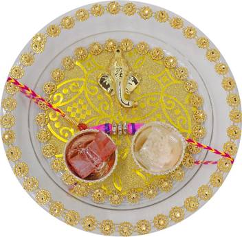 Boxo Pooja Thali Decorative With Rakhi For Rakshabandhan