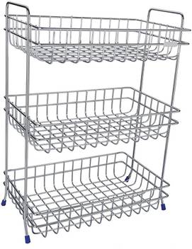 Bluwings 3 Layer Stand Vegetable And Fruit Trolley Kitchen