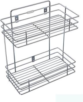 Bluwings Double Layer Wall Mounted Kitchen Rack Kitchen Accessories Organizer Stainless Steel Wall Shelf Price In India Buy Bluwings Double Layer Wall Mounted Kitchen Rack Kitchen Accessories Organizer Stainless Steel Wall