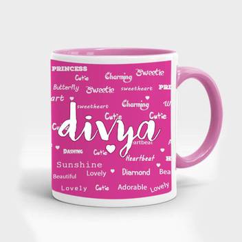 My Gifts Zone Divya Name Beautiful Pink Ceramic Coffee Gifts For