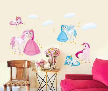 Himani Decors Large Cute Princess With Unicorn Cartoon Barbie