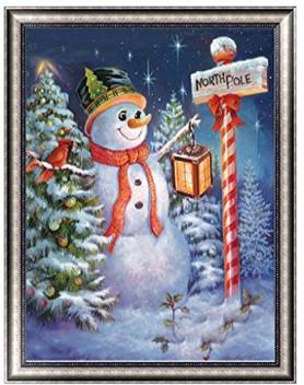 Redriver 5d Diamond Painting Xmas Snowman Embroidery Diy Cross