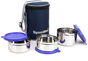 signoraware 3 container lunch box