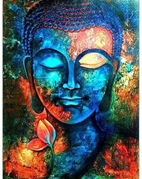 Paper Plane Design Lord Buddha Canvas Paintings The Golden