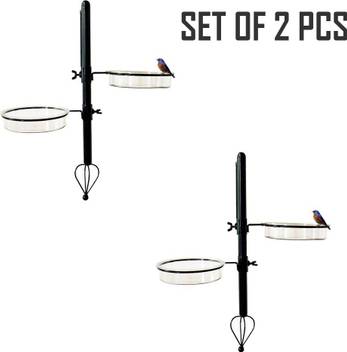 Ascent Homes Set Of 2 Pcs Wall Mount Metal Bird Feeding Bath