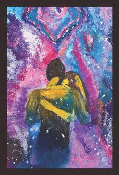 Mad Masters Love Couple Art 1 Piece Wooden Framed Painting Wall