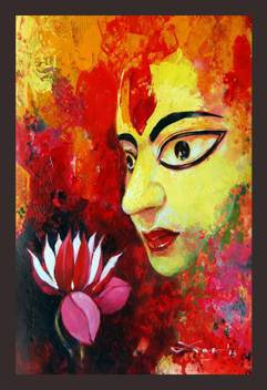 Mad Masters Maa Durga 1 Piece Wooden Framed Painting Wall Art