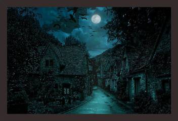 Mad Masters Dark Night Moon Rises 1 Piece Wooden Framed Painting