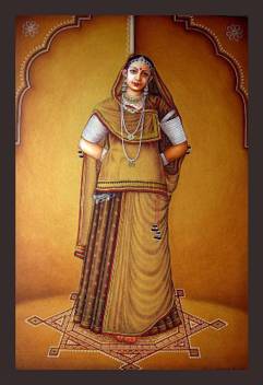 Mad Masters Beautiful Rajasthani Lady 1 Piece Wooden Framed