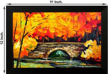 Pintura Beautiful Bridge Designer Painting With Wooden Frame