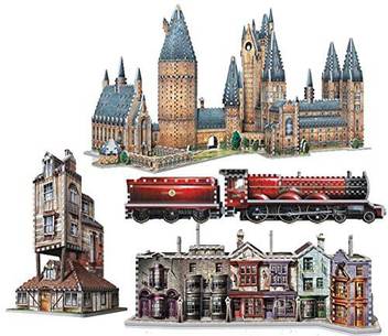 Wrebbit Complete Set Of All 5 Harry Potter 3d Jigsaw Puzzles Made