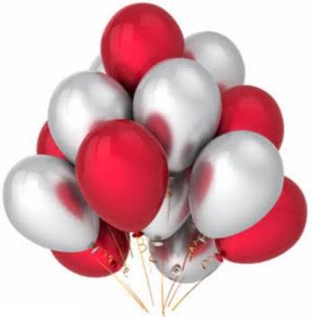 Flipkart Com Partyballoonshk Solid Metallic Red Silver Birthday